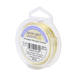 22 Gauge Artistic Wire Plaqu&eacute; argentchampagne