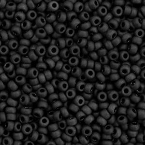 Perles de rocailles Miyuki 11/0 Opaque matte black 11-401f
