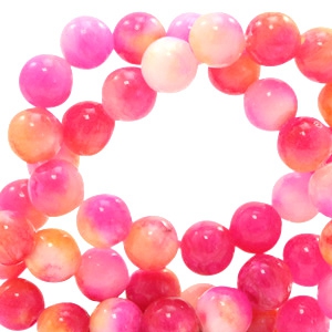 Pierres naturelles effet aquarelle 8mm Rose-jaune