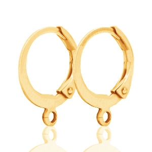 Boucles d'oreilles dormeuses DQ 12mm Dor&eacute;