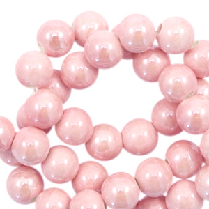Perles en c&eacute;ramique 6mm rose