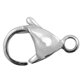 Appr&ecirc;ts en acier inox fermoir mousqueton 15mm argent&eacute; antique