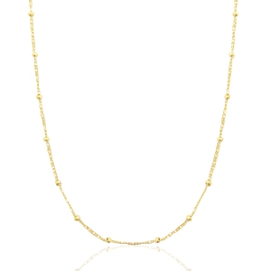 Colliers en acier inox petites boules Dor&eacute;