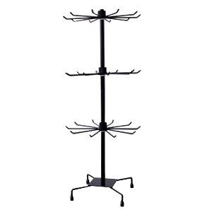 Pr&eacute;sentoir bijoux m&eacute;tal 3 lignes Noir