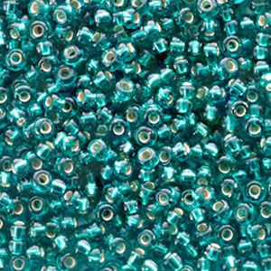 Perles de rocailles Miyuki 11/0 Silverlined transparent dark teal green 11-30