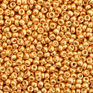 Perles de rocailles Miyuki 11/0 Duracoat galvanized yellow gold 11-4203