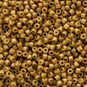 Perles Miyuki delicas 11/0 Duracoat opaque dyed toast yellow DB-2110