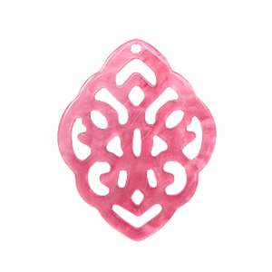 Pendentifs en r&eacute;sine losange baroque Rose moelleuse