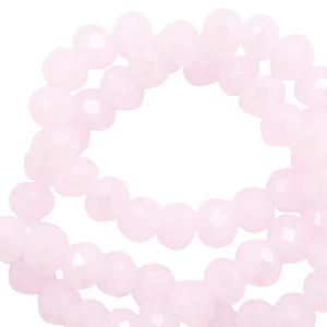 Perles &agrave; facettes 4x3mm disque Rose orchid&eacute; clair-pearl shine coating
