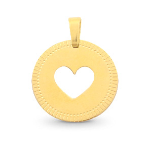 Breloques en acier inox 12mm c&oelig;ur Mix&Match Dor&eacute;