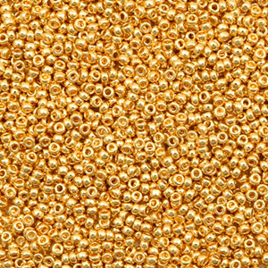 Perles de rocailles Miyuki 15/0 Duracoat galvanized yellow gold 15-4203