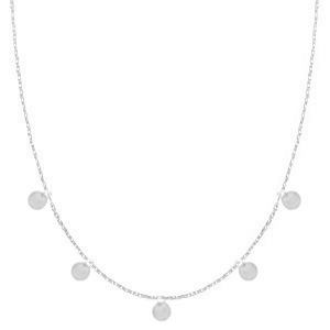 Colliers en acier inox m&eacute;daillons ronds Argent&eacute;