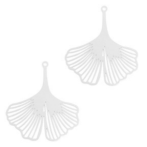Pendentifs boh&egrave;mes feuille de Ginkgo Argent&eacute; (sans nickel)