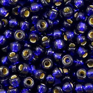 Perles de rocailles Miyuki 6/0 Duracoat silverlined dyed navy blue 6-4281