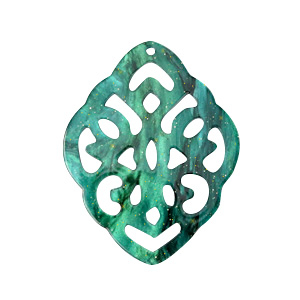 Pendentifs en r&eacute;sine losange baroque Vert oc&eacute;an