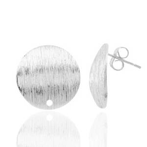 Appr&ecirc;ts en m&eacute;tal TQ boucles d'oreilles puces 15mm avec anneau Argent&eacute; antique