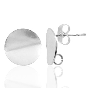 Appr&ecirc;ts en m&eacute;tal TQ boucles d'oreilles puces 12mm avec anneau Argent&eacute; antique