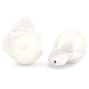 BQ Perles d'eau douce goutte haute lustre Natural blanc