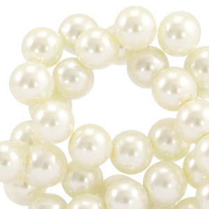 Perles en verre cir&eacute;es 8 mm Top Quality Blanc cass&eacute;
