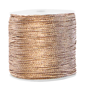 Fil macram&eacute; m&eacute;tallique 0.5mm Taupe cr&egrave;me ivoire