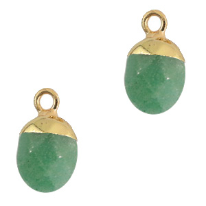 Pierres naturelles pendentifs Amazonite Vert clair-dor&eacute;