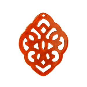 Pendentifs en r&eacute;sine losange baroque Orange mandarine tango