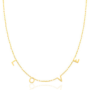 Colliers en acier inox "love" Dor&eacute;