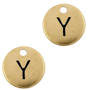 Breloques en m&eacute;tal DQ lettre Y Bronze antique (sans nickel)