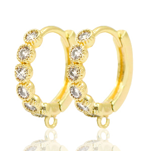 M&eacute;tal TQ laiton boucles d'oreilles dormeuses strass avec oeillet Dor&eacute;