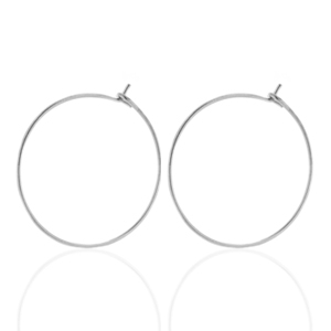 Boucles d'oreilles en acier inox 20mm Argent&eacute;
