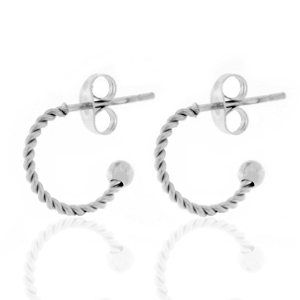 Boucles d'oreilles en acier inox cr&eacute;oles 12mm Argent&eacute;