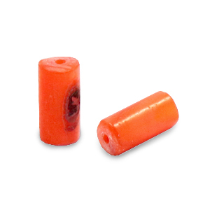 Perles coquillage tube Orange royale
