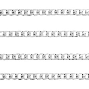 Appr&ecirc;ts en acier inox cha&icirc;ne maille jaseron maille gourmette argent&eacute;