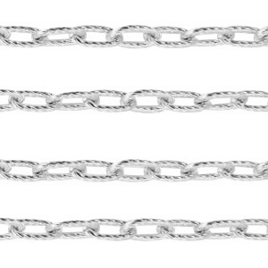 Appr&ecirc;ts en acier inox cha&icirc;ne maille jaseron maille for&ccedil;at argent&eacute;