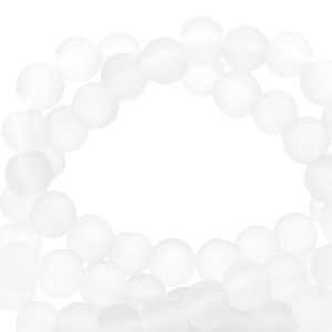Perles en verre 4 mm mat Blanc