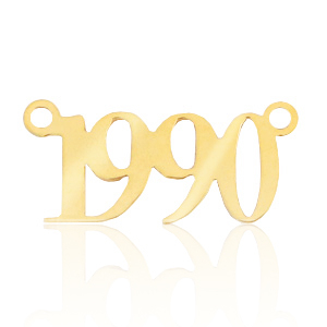 Breloques en acier Inox connecteur ann&eacute;e 1990 Dor&eacute;