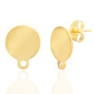 Boucles d'oreilles en acier Inox 10mm avec anneau Dor&eacute;