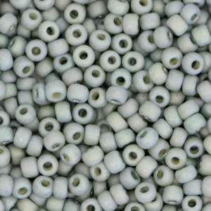 Perles de rocailles Miyuki 8/0 Opaque glazed frosted rainbow cadet grey 8-4705