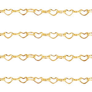 Appr&ecirc;ts en acier inox cha&icirc;ne maille jaseron maille coeur Dor&eacute;