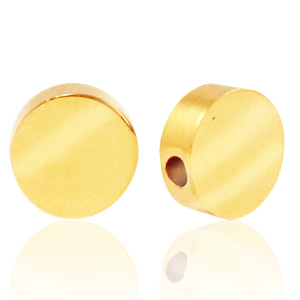 Perles en acier Inox rond 8mm Dor&eacute;