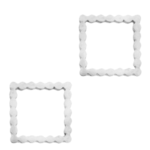 Breloques en acier inox connecteur carr&eacute; Argent&eacute;