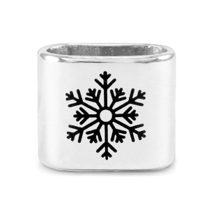 Poussoirs en m&eacute;tal DQ flocon de neige Mix & Match Argent&eacute; (sans nickel)