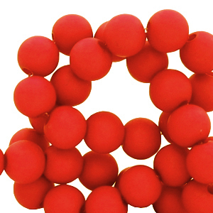 Perles acryliques 4 mm mat Rouge bonbon