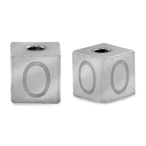 Perles en acier Inox lettre O Argent&eacute;