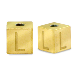 Perles en acier Inox lettre L Dor&eacute;