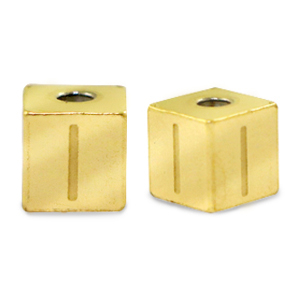 Perles en acier Inox lettre I Dor&eacute;