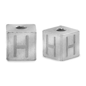 Perles en acier Inox lettre H Argent&eacute;