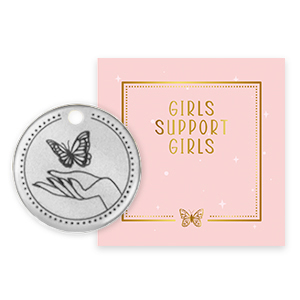 Girls Support Girls breloques en m&eacute;tal DQ Argent&eacute; antique (sans nickel) 50% de don &agrave; Free a Girl