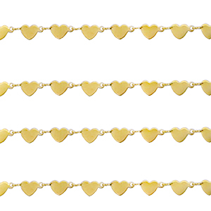 Appr&ecirc;ts en acier Inox cha&icirc;ne maille jaseron coeurs Dor&eacute;