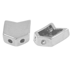 Perles en m&eacute;tal DQ duo beads fl&egrave;che Argent&eacute; antique (sans nickel)